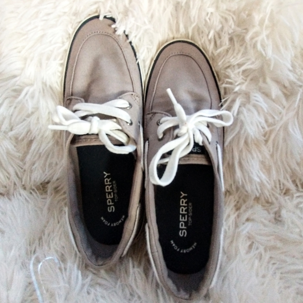Sperry Tops Siders Tan Canvas 7.5